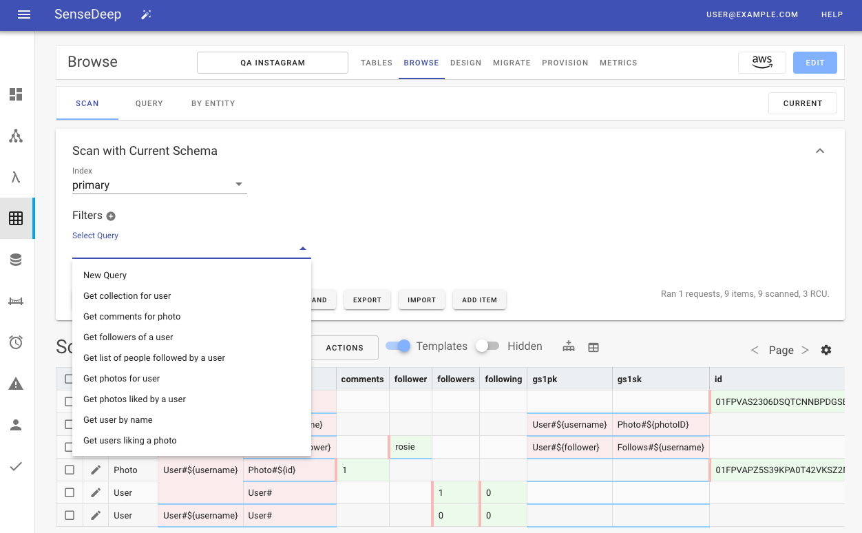 DynamoDB Data Browser